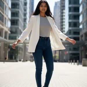 Marc New York Womens  Large Linen Open Blazer NEW